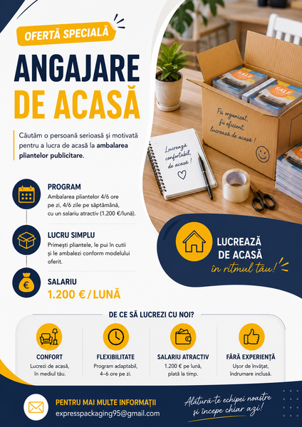 Job ambalat pliante, pentru lucrul de acasa.